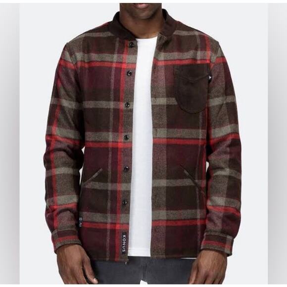 Konus Other - Konus | NEW Wool Blend Corduroy Contrast Plaid Shirt Jacket Sz L
